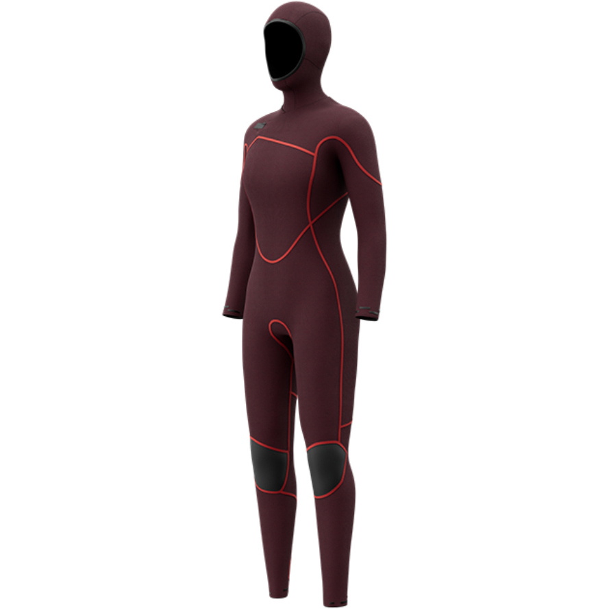 2026 Mystic Womens Gem 6/4/3mm Chest Zip Hooded Wetsuit 35000.270015 - Black